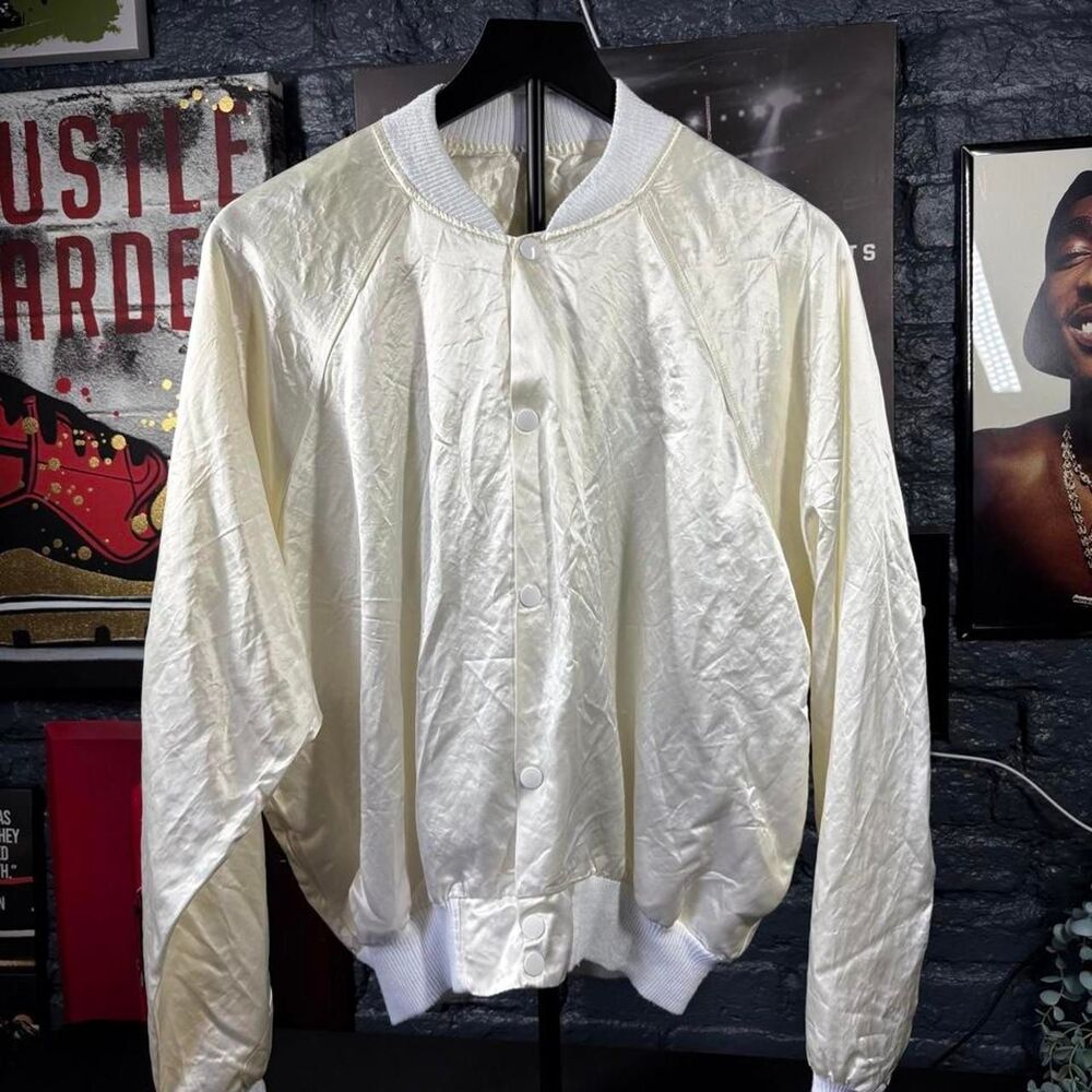 Vintage 1991 Lucy Diamond Dust Satin Glitter Bomber Jacket - Large